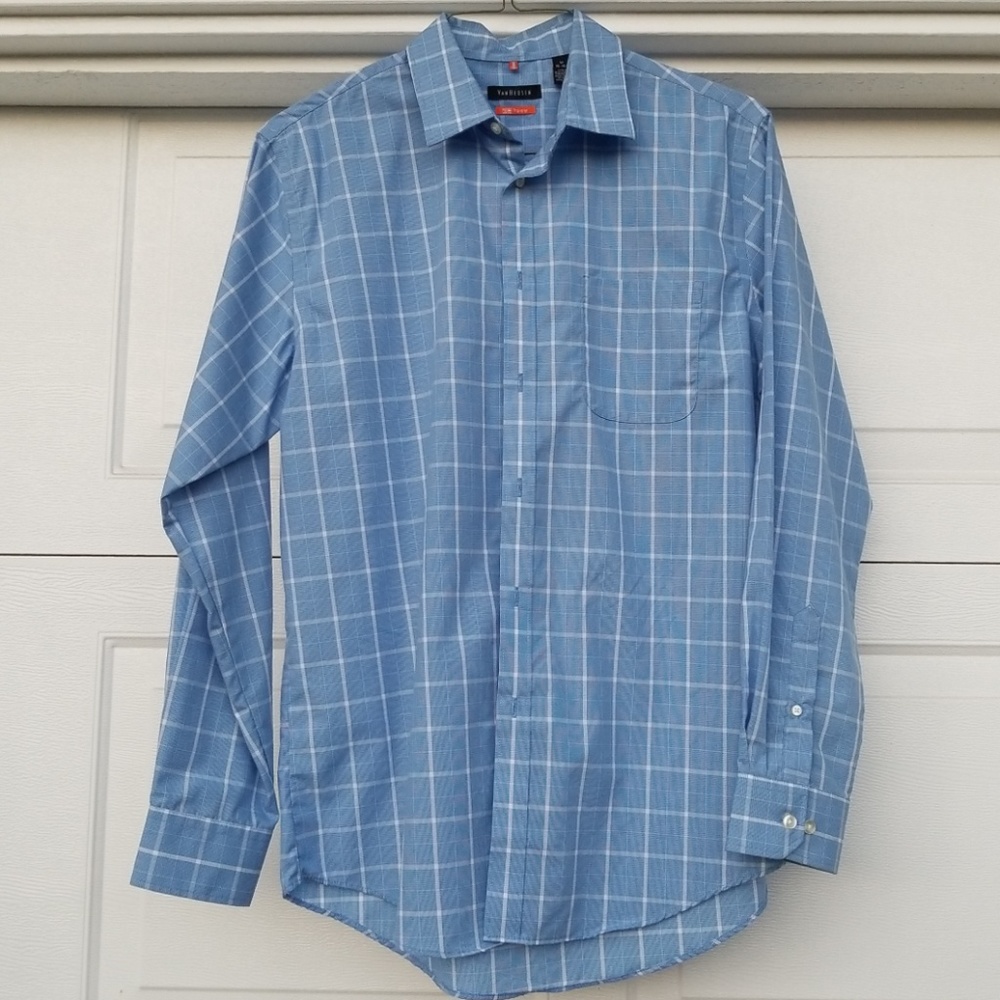 *Donated* Van HeusenTraveler L/S Blu/WhitDualChckM
